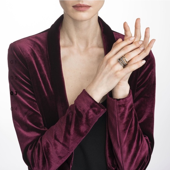 Alexis Bittar Two Toned Gold & Gunmetal Pavé Orbiting Crystal Layered Ring 7 - Picture 8 of 16